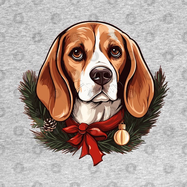 Christmas Beagle by Retroprints